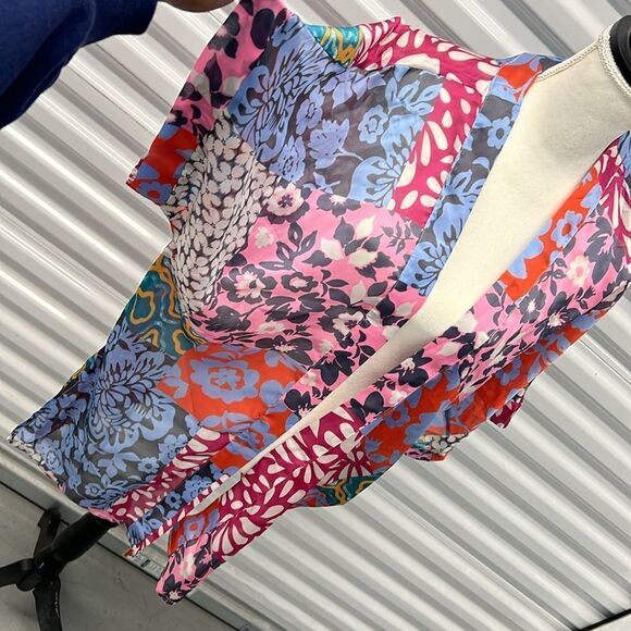 Echo 23 Women's Lightweight Patchwork Printed Duster Kimono - Picture 6 of 7